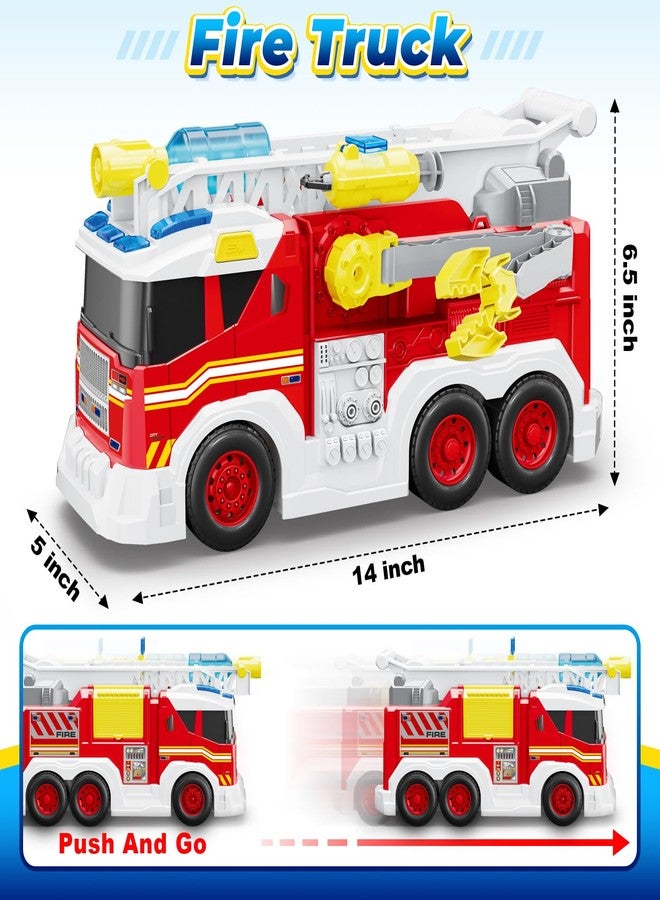 Letapapa Fire Truck Toy for 3 4 5 6 Year Old Boy Gift, Toddler Toys For 3 4 5 Years Old Boy Christmas Birthday Gift, Indoor Firetruck Toy For Kids 3-6 Year Old Role Playing With Ladder, Sounds And Lights - Image 2